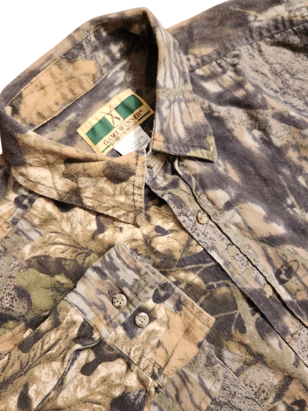Mossy Oak Game Winner Sportswear Men's XL Camouflage Long-Sleeve Shirt Utility